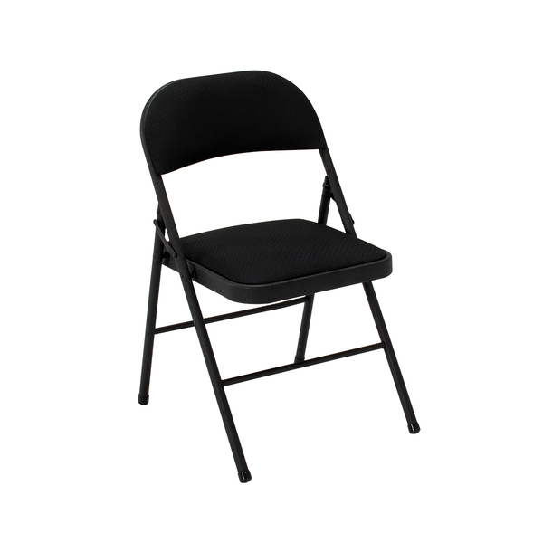Bridgeport Folding Chair, All Steel, Commercial, Black Color, Fabric Pad, PK4 C995BP14JBD4E